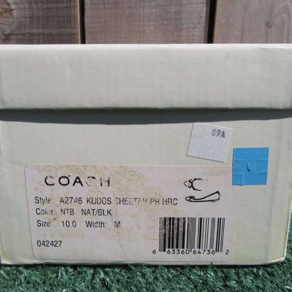 Coach Poppy Kudos Cheetah Black Ballet Flats Slip On Shoes Size 10 M A2746 - Picture 9 of 10